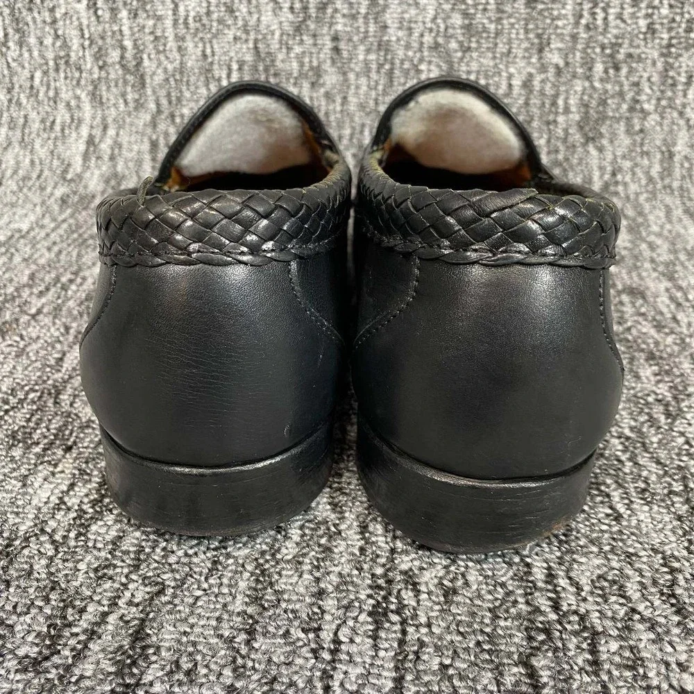 Allen‎ Edmonds Maxfield Loafers Mens Size 9.5 D Black Woven Tassel Leather Shoes